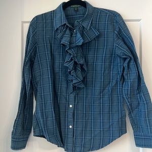 Ralph Lauren Size M Long Sleeve Blue Button Down